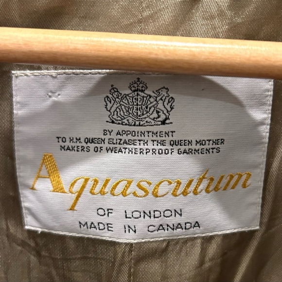 AQUASCUTUM khaki green trench coat in Sz 8 - Picture 8 of 9